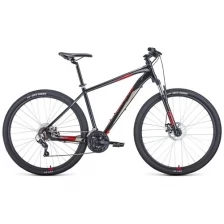 Велосипед FORWARD APACHE 29 2.0 D (29" 21 ск. рост. 19") 2022, черный/красный